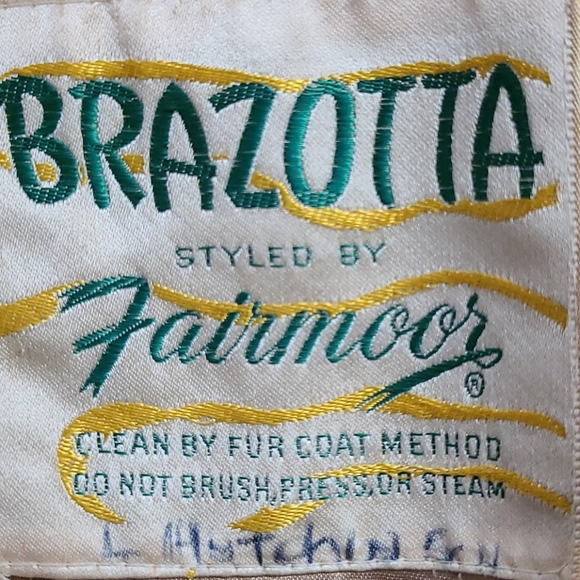 Vintage Fur Coat Brazotta Greenblatt's Fairmoor 1940s Blonde Light Brown Knee Lg - Picture 9 of 11